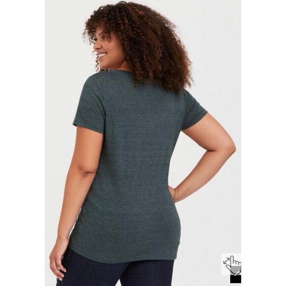 Torrid Size 2 Sarcasm Saying Graphic Tee Dark Green - Picture 2 of 8